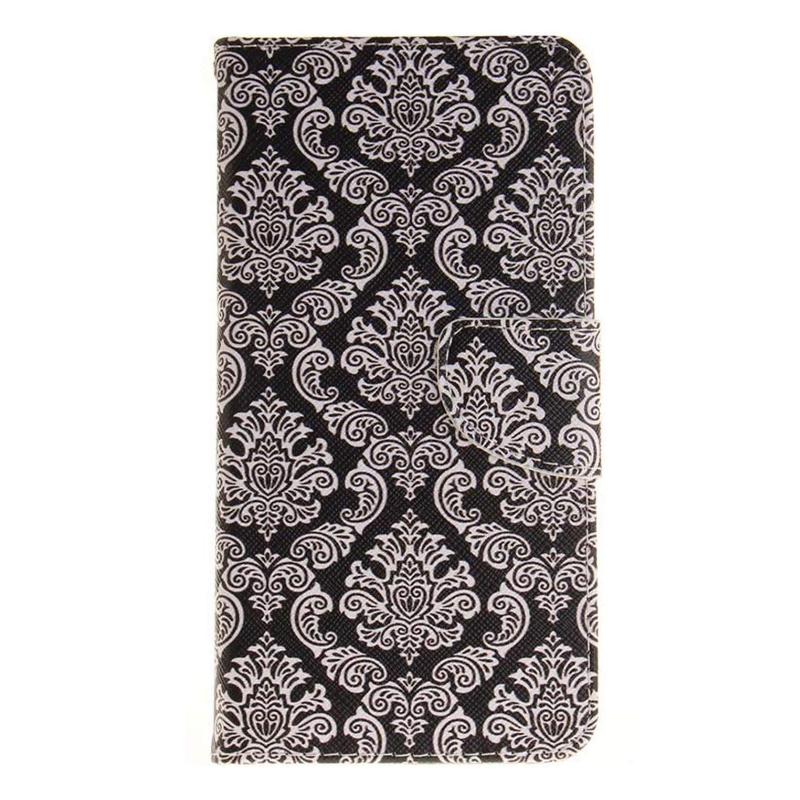 iPod Touch (5th/6th Generation) Wallet Case | Black Flower